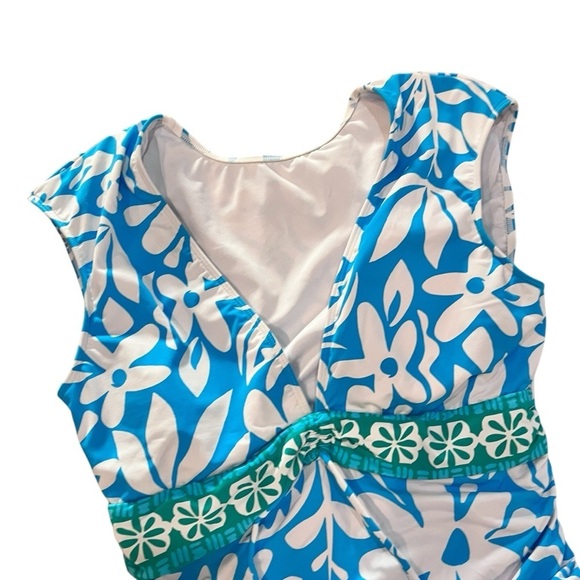 Bleu by Rod Beattie Women's Cap-Sleeve One-Piece Swimsuit Size 10 - Picture 4 of 7